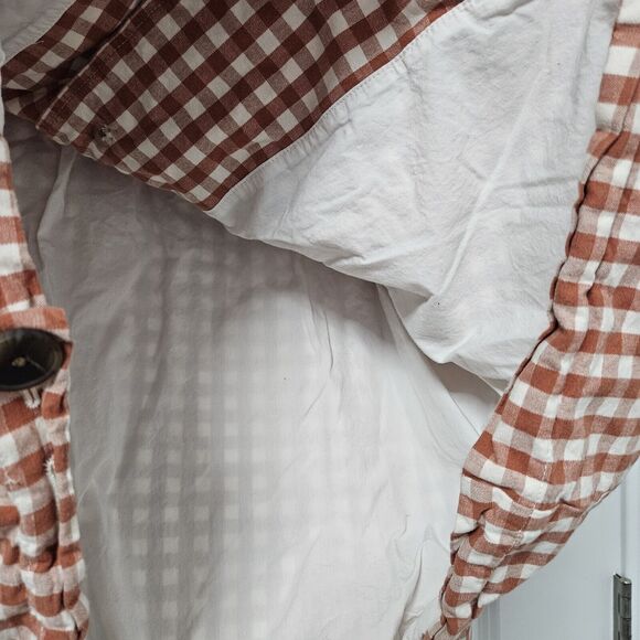 Levi’s Jacket Women's Lg Henrietta Check White Rust Cottagecore Farmhouse EUC - Picture 8 of 12